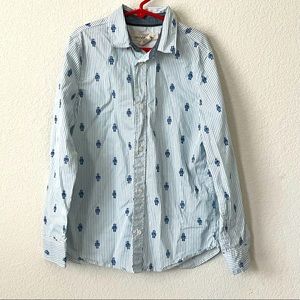 H&M Striped Robot Button Up Shirt